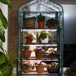 Теплица GREEN APPLE GA-House-4 со светильниками в комплекте 4 яруса 1250х690х300 мм | Теплица