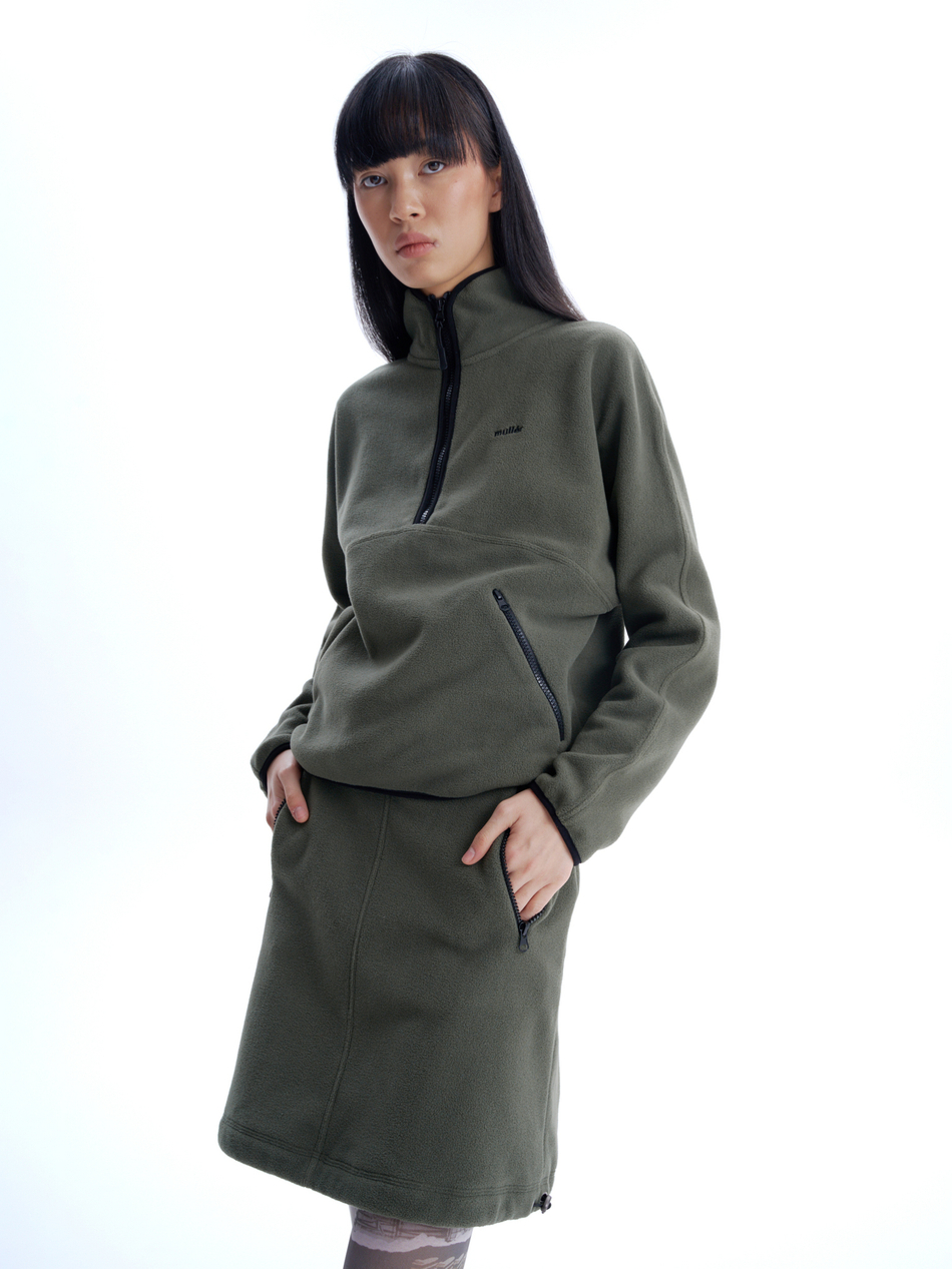 Юбка флисовая хаки