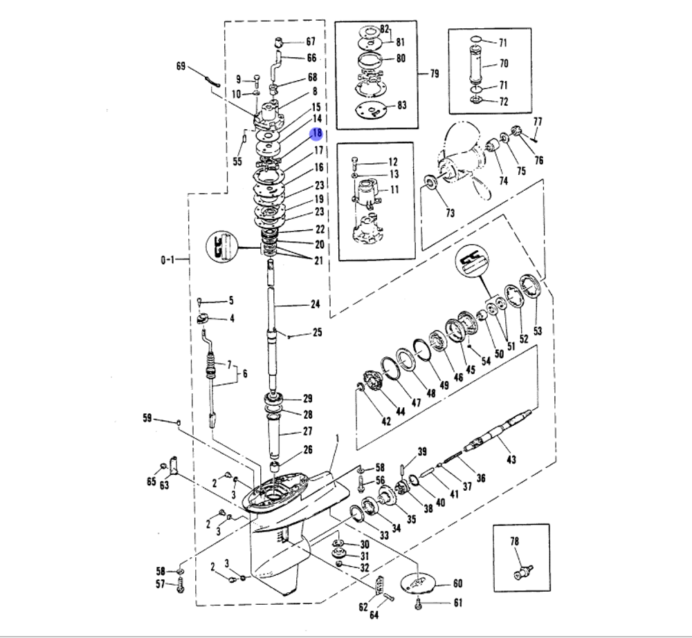Крыльчатка помпы Mercury 20-30лс (47-84797M)