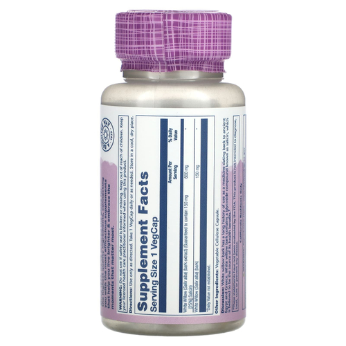 Solaray, Vital Extracts, белая ива, 60 вегетарианских капсул
