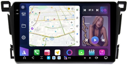Магнитола для Toyota RAV4 XA40 2012-2019 (рамка под 9") - FarCar GX9-7055-9 монитор 9.5" 2K QLED на Android 14, TS20, 6+128Гб, CarPlay, 4G SIM-слот