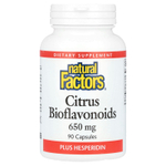 Natural Factors, цитрусовые биофлавоноиды с гесперидином, 650 мг, 90 капсул