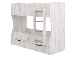 Кровать двухъярусная Кузя с ящиками Крафт светлый