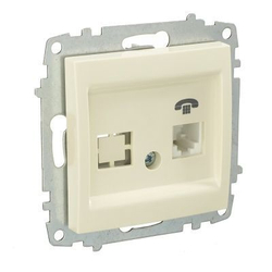 Механизм розетки TF телефонная ZENA, цвет кремовый 609-010300-221