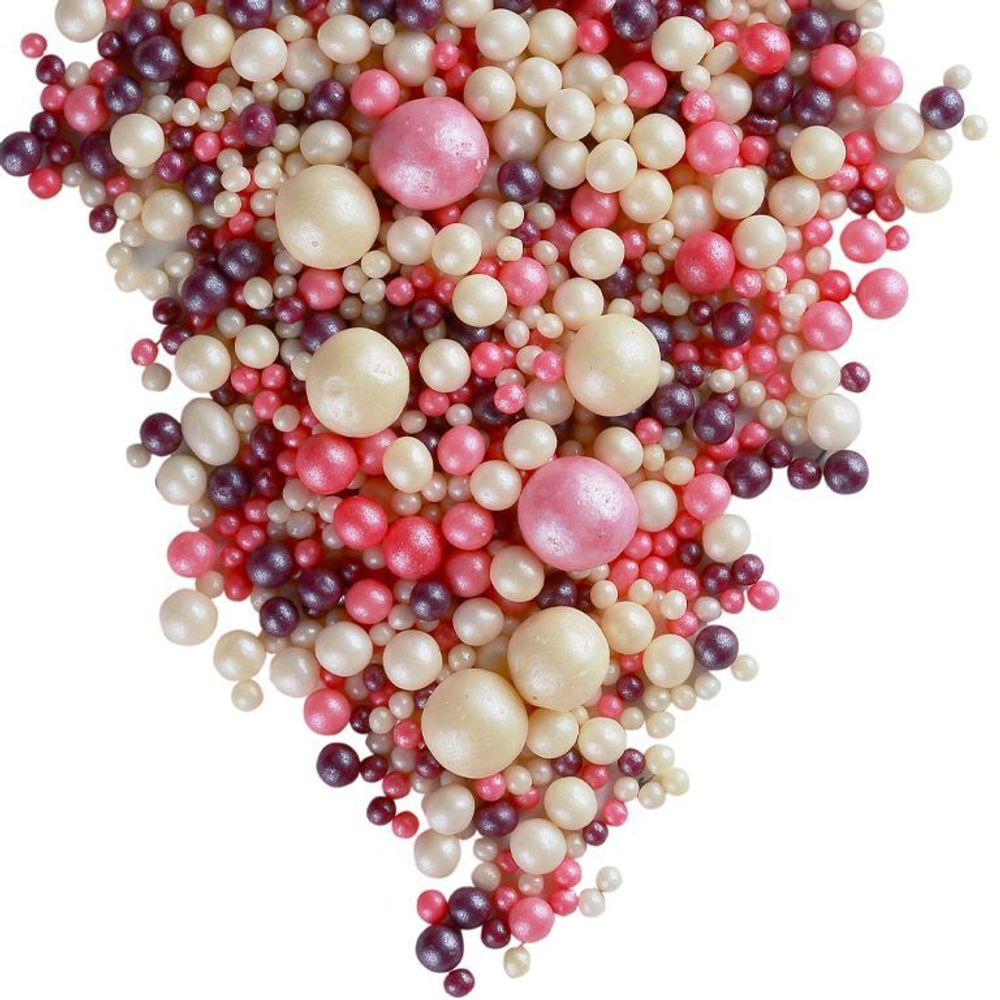 Драже зерновое в кондитерской глазури (112, Жемчуг серебро, розовый, сиреневый) 1,5 кг