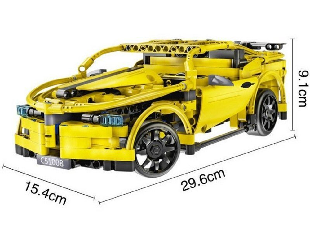 Р/У конструктор CaDA C51008W спортивная машина 419 деталей, радиоуправляемая, интерактивная, для детей