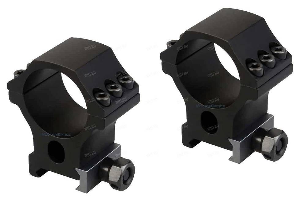 Кольца VECTOR X-Accu Medium Tunnel на базу Picatinny | Weaver, 30 мм (6 винтов), BH=16,75 мм