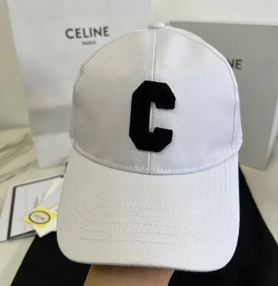 Бейсболка CELINE из хлопка, белый
