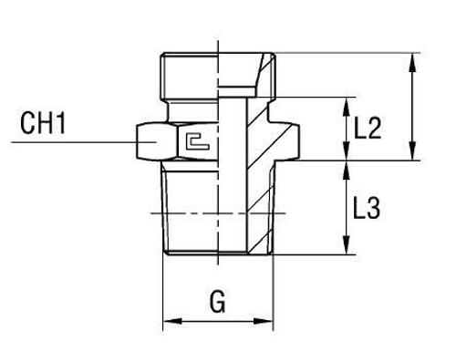 Штуцер FC DL15 BSPT 1/2" (корпус)