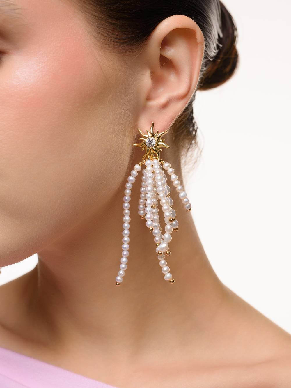 Серьги "Bunches" из жемчуга Gold