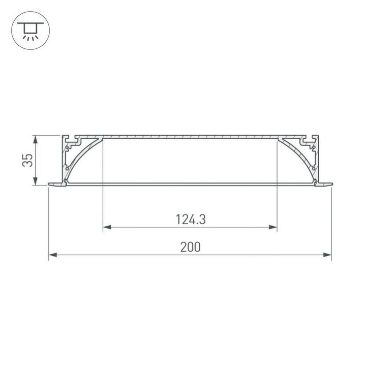 Профиль с рассеивателем Arlight ARH-POWER-W200-F-2000 ANOD 027916