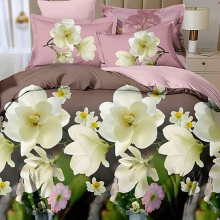 Комплект постельного белья "О. ЦВЕТЫ 5D", поплин, 100% хлопок, Россия.