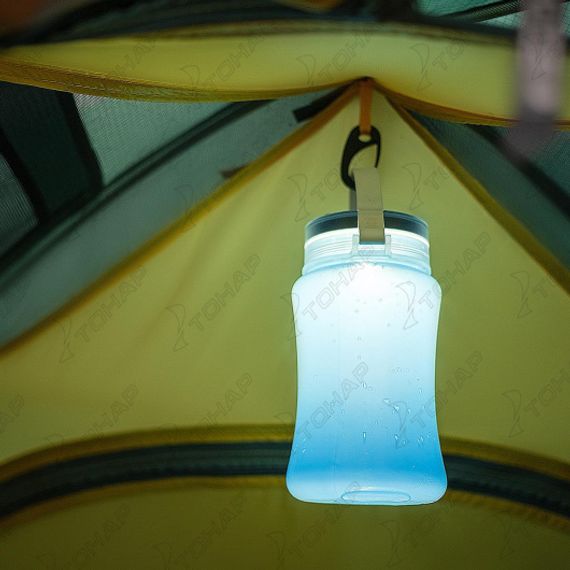 Фонарь-бутылка складной 100 LM, IPX7, солнечная батарея+USB (HS-SB-9104-0001) Helios