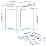 Письменный стол - IKEA TONSTAD, 75x75 см,  светло-коричневый, ТОНСТАД ИКЕА