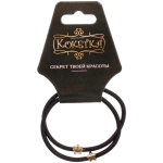 Резинка для волос в наборе 2шт «DesignPRO», звездочки, цвет черный / золото, d-5.5см