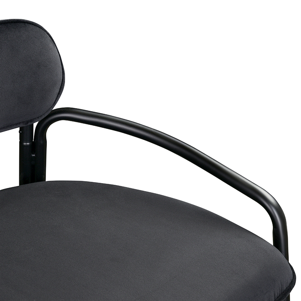 Стул полубарный LATITUDE Ror, Round, велюр, черный/черный