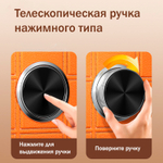 Сейф DELI "AE691-Z" биометрический + электронный замок + ключ, 430х400х600 мм, 52 кг, оранжевый