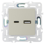 SKANDY Розетка USB A+C 3,1А SK-R14B бежевый IEK