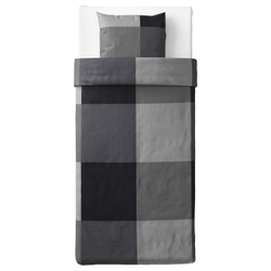 IKEA BRUNKRISSLA  (ИКЕА БРУНКРИССЛА)  -  Пододеяльник и наволочка, черный, 150x200/50x60 см