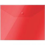 Папка-конверт на кнопке А5, 190*240мм., 150мкм, полупрозрачная, красная (Спейс)