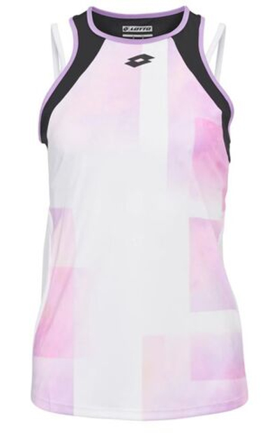 Женский топ теннисный Lotto Top Ten W III Tank PRT PL - bright white/bellflo