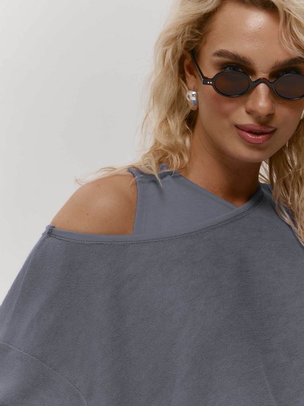 Свитшот двойной, серый