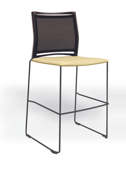 Web стул на полозьях кухонный/барный со спинкой-сеткой