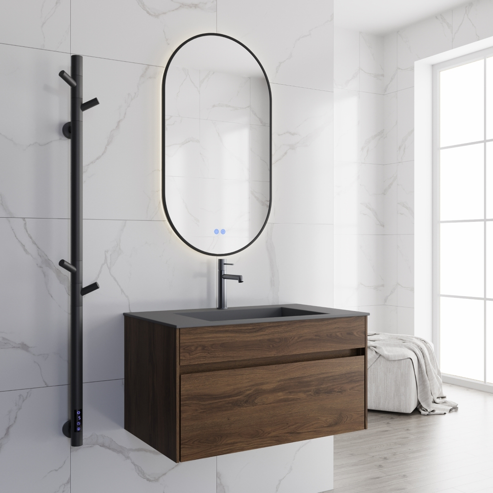 База под раковину Chiara 800 подвесная, 1 выкатной ящик soft-close, C.Oak