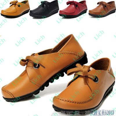 Туфли  однотонные из матовой кожи на шнурках