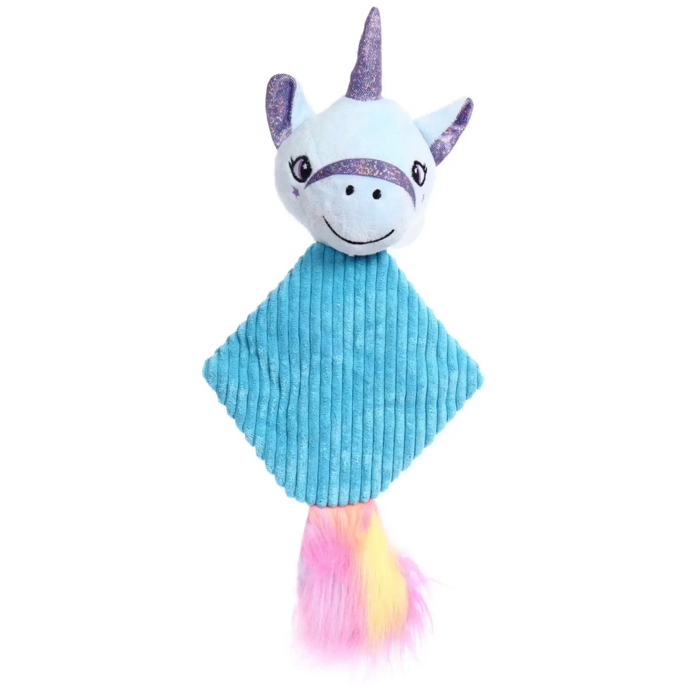 Игрушка для собак средних и малых пород «ЗООГРАД», единорог, с пищалкой и шуршалкой, 35*16см (лейбл)✦