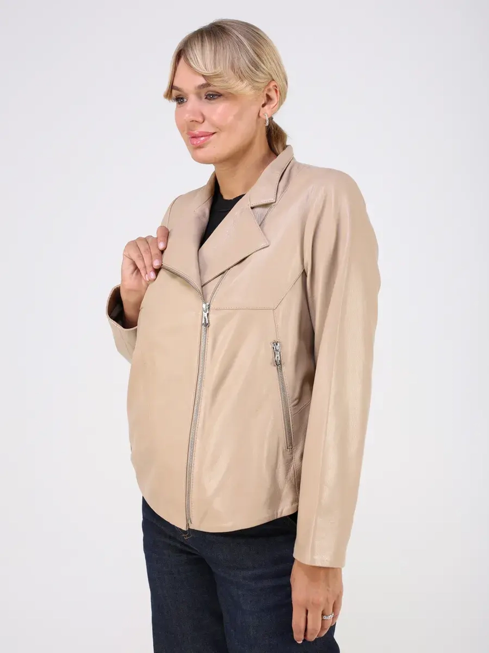 Кожаная куртка демисезонная косуха