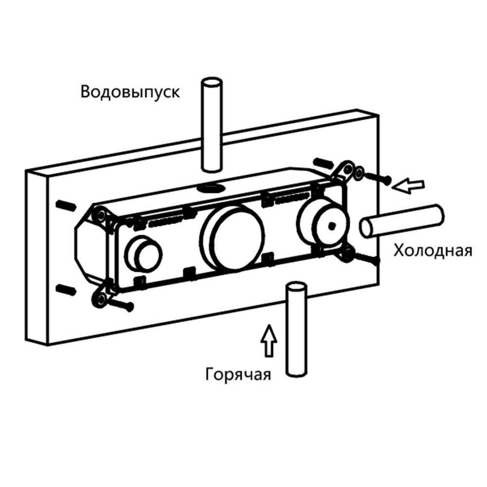 Встраиваемый смеситель для душа VSCV-422TMB двухфункциональный, термостатический, черный
