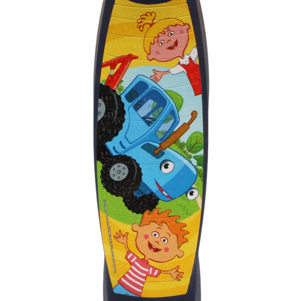 Самокат 3кол. Синий трактор, 120 и 80 мм, рег.рул. стойка