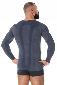 Термобелье мужская рубашка BRUBECK Comfort Wool LS11600 темный джинс