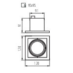 Cветильник встраиваемый квадратный KANLUX MERIL DLP-50-W