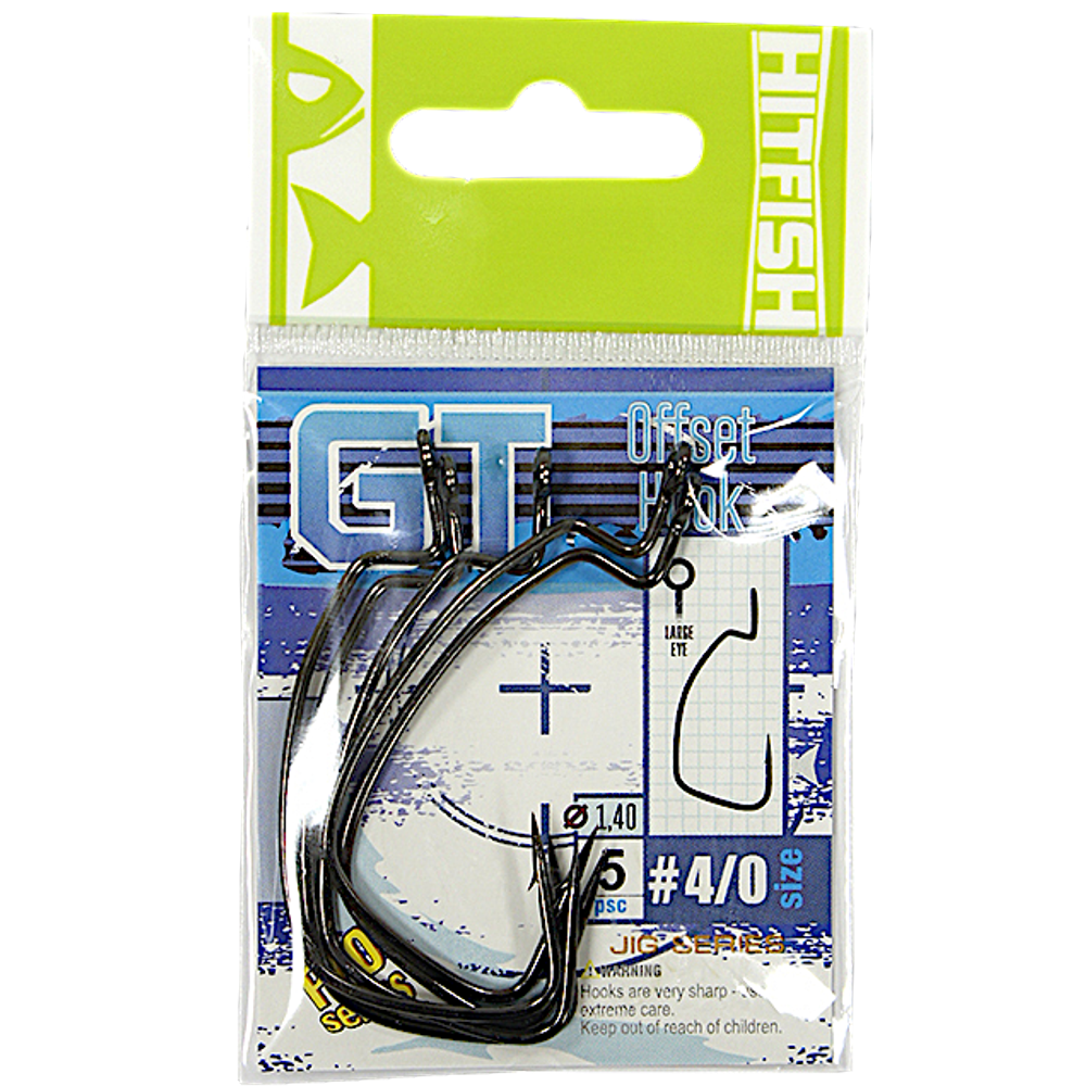 Крючок Офсетный HitFish GT Offset Hook (GT) 2шт -