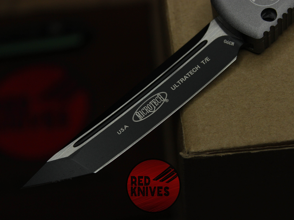Нож Microtech Ultratech Tanto T/E A+++ - серая рукоять, клинок черный
