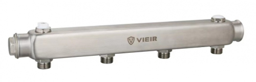 Коллектор НЕРЖ. с межосевым расс. 100мм 1" х 7-вых. ViEiR  (5/1пар)