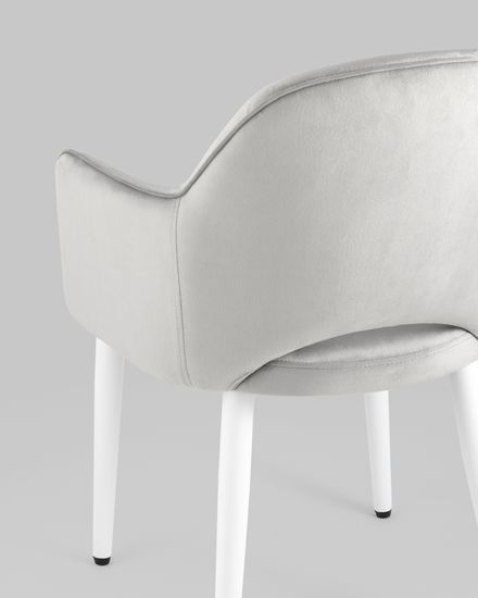 Стул Венера велюр серебристый ножки белые 2 шт