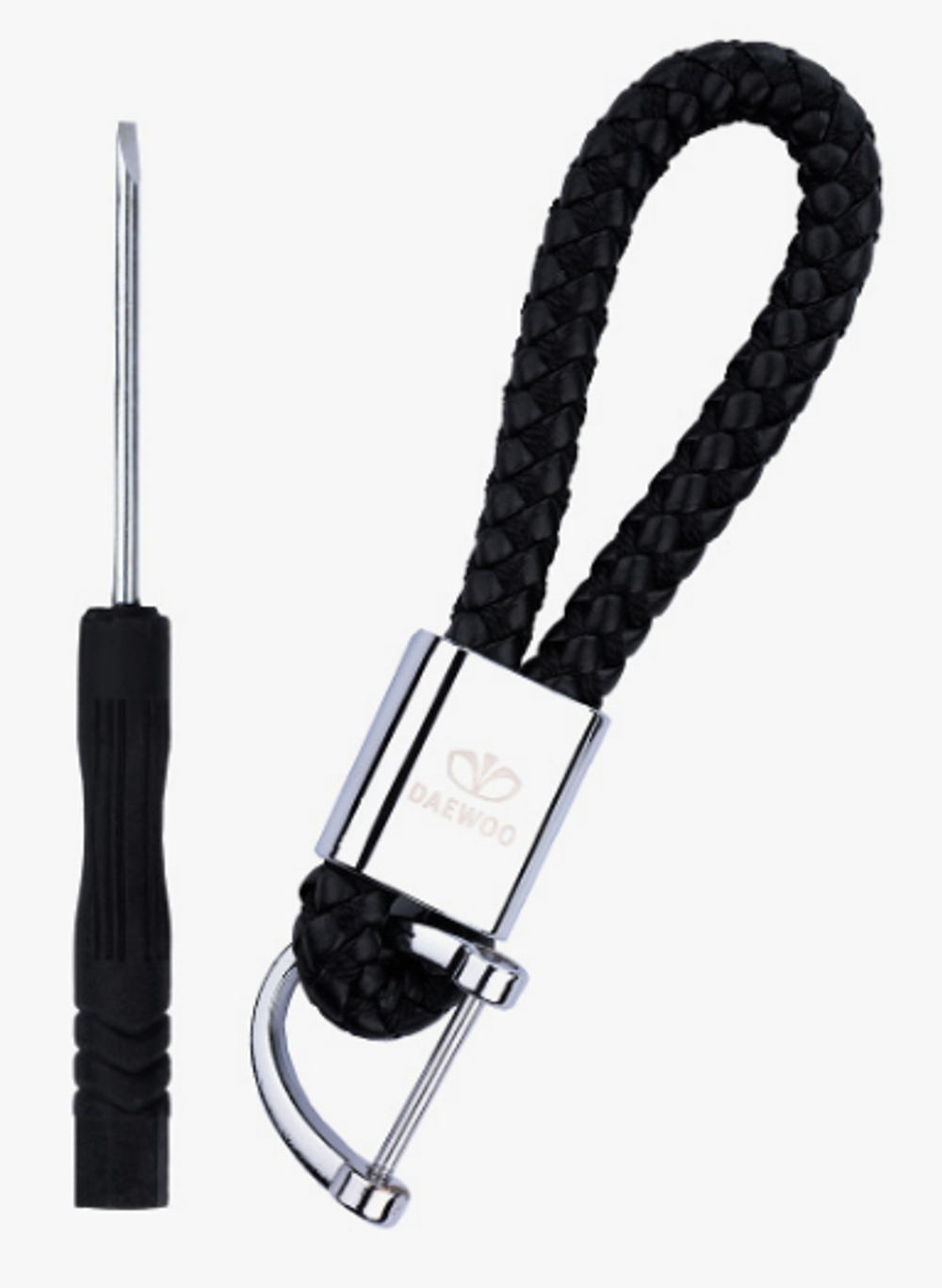 Брелок для ключей Кожа искуст ПЛЕТЕНКА  ДЕУ\DAEWOO с отверткой X103-DA (в уп)