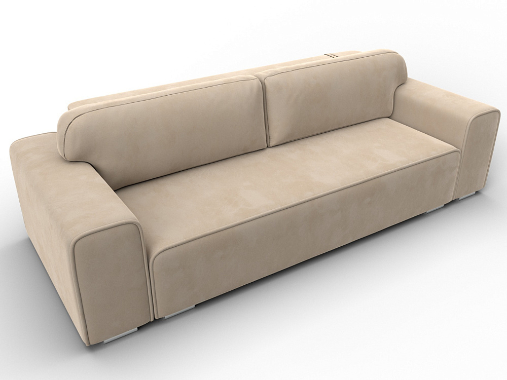 Диван прямой Лига-029, ВЕЛЮР Бежевый