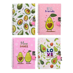 Блокнот детский Basir на замке, формат А6, серия "Авокадо", переплет 7БЦ, 18*13 см, 48 листов, ассорти