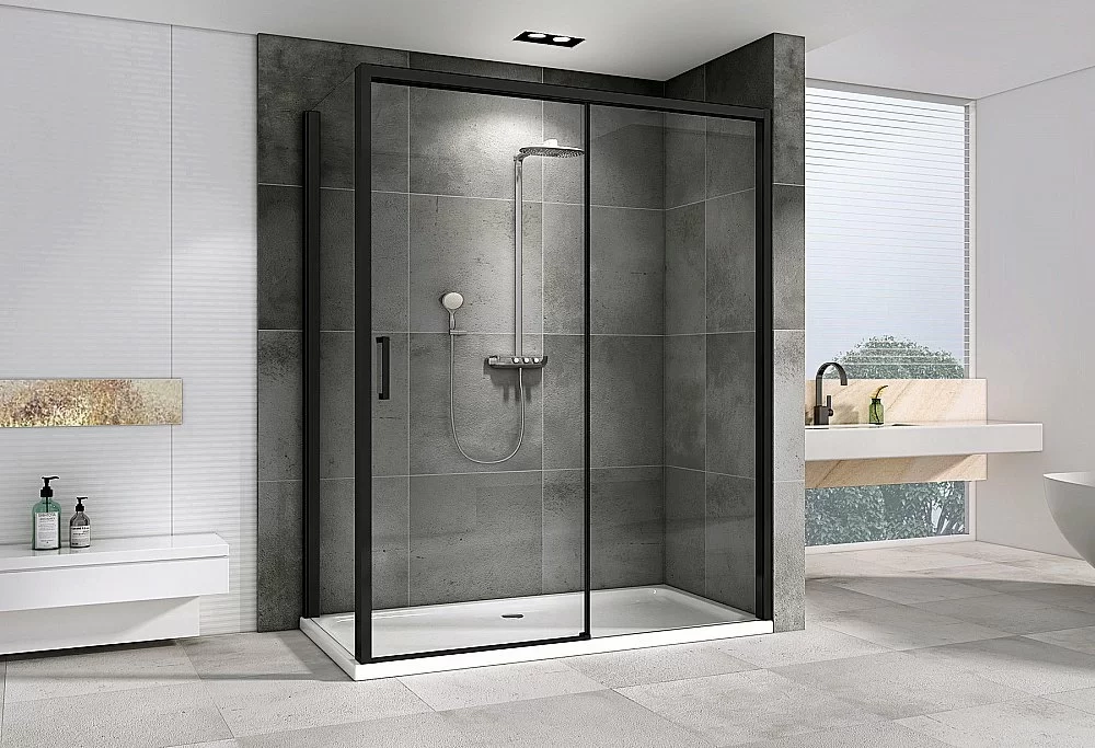 Душевой уголок ABBER Komfort AG93160B-S102B 160х100 стекло прозрачное/профиль черный