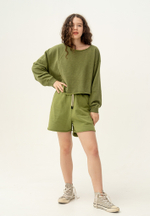 Свитшот оверсайз Bowery NYC Crop Military