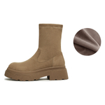 Teenmix Refined Luxury Thin Fleece Boots Crew Ankle Boots 4.5cm Women"s