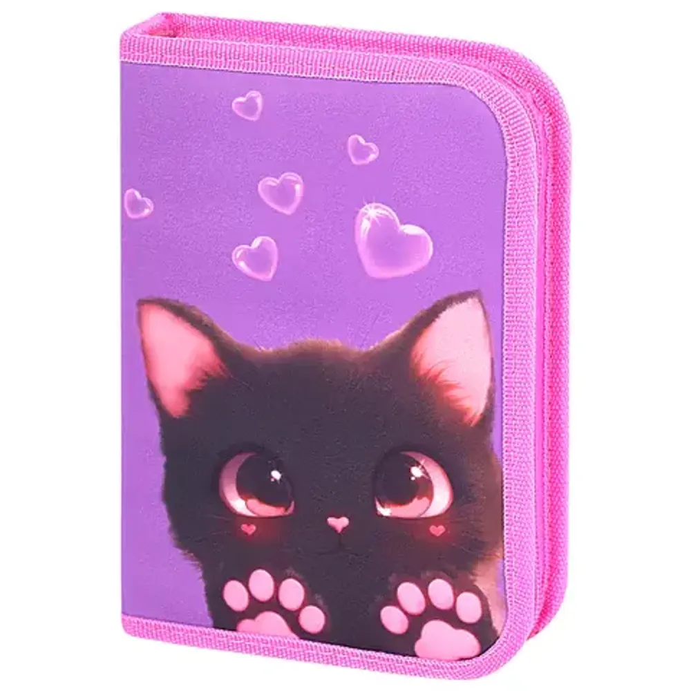 Пенал 1 отделение 210*140 Brauberg Paw prints, 2 откидные планки, ткань