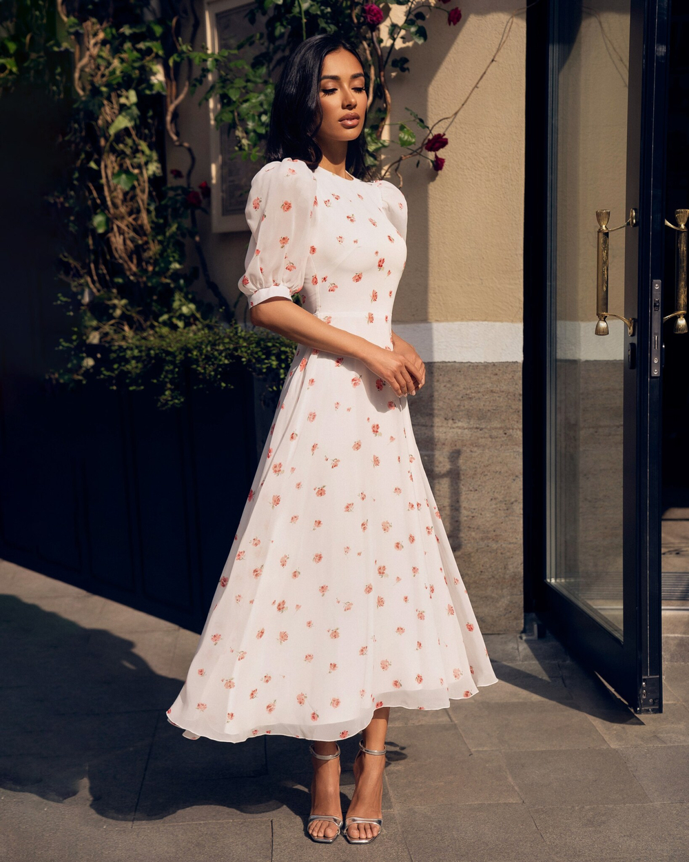 Платье Sabrina flower red