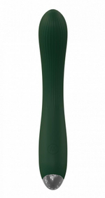 Зеленый гибкий силиконовый вибратор - 20,5 см.