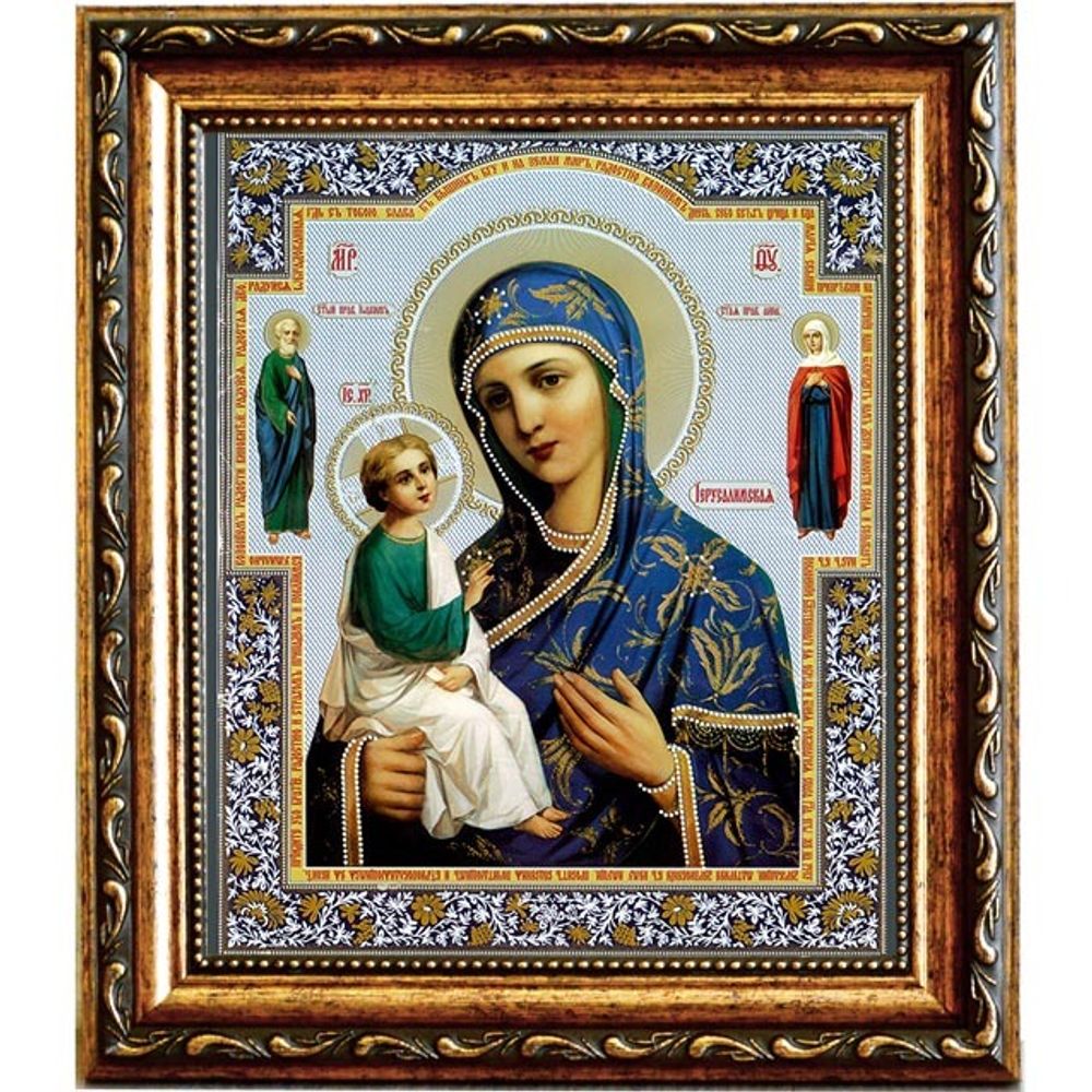 Иерусалимская икона Божией Матери на холсте.