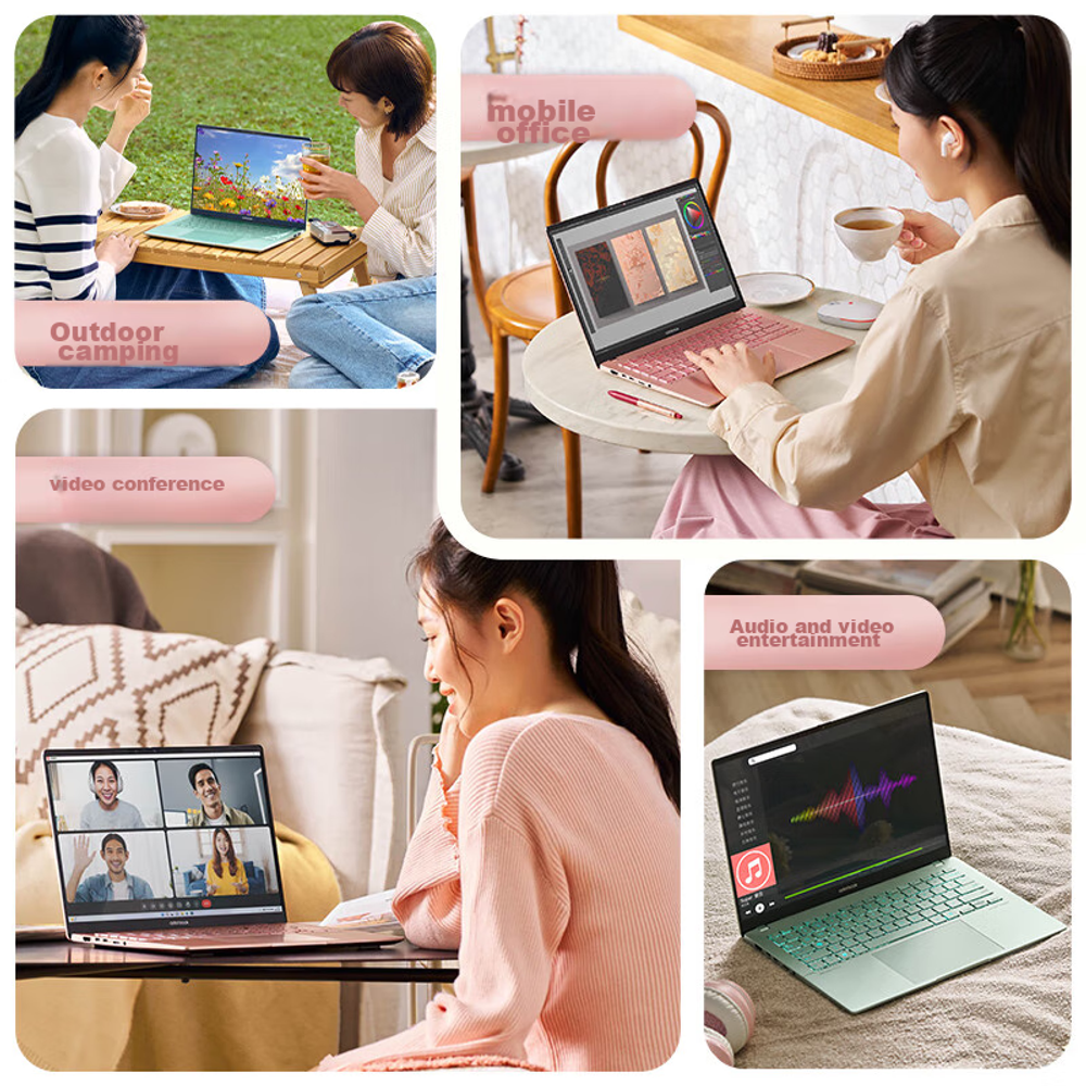 Ультрабук для работы и учебы ASUS A Bean 14 Air High-Performance AI Ultra-Thin (Upgraded R9 8945H, 32GB RAM, 1TB Storage, 2.8K 120Hz OLED), Blue, M5406ADOL Win11+Русская клавиатура